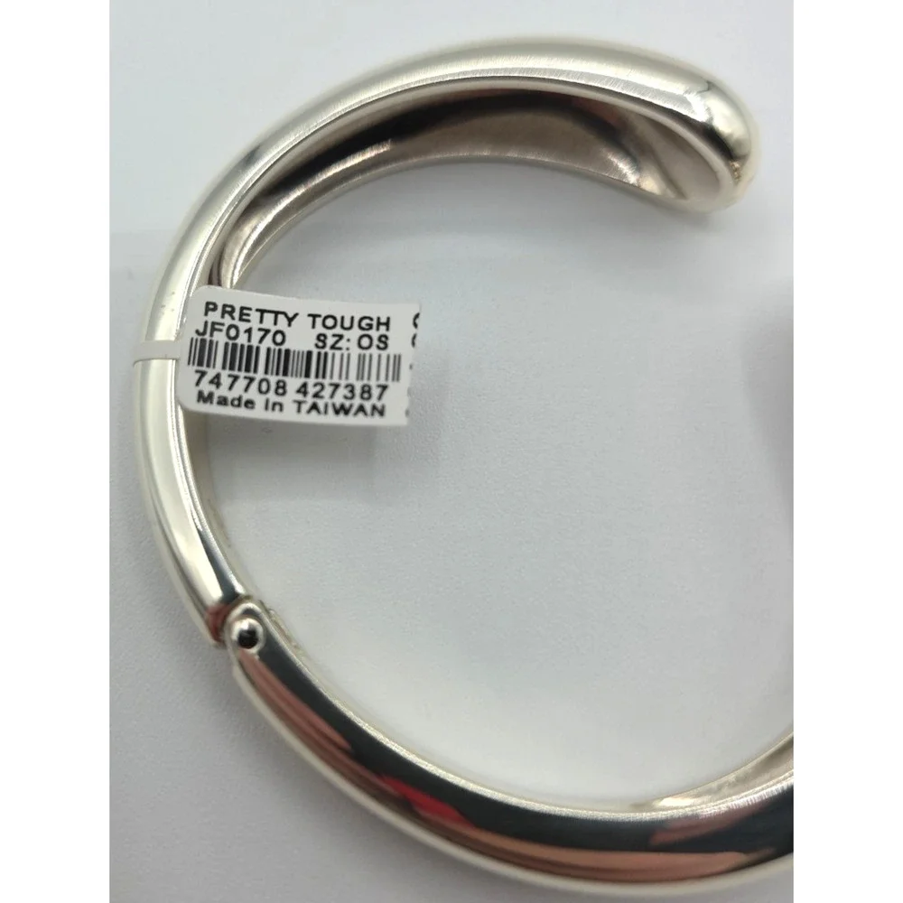 Brighton Silver Plated Pretty Tough Droplet Hinged Bangle Bracelet Jewelry New - Picture 4 of 5